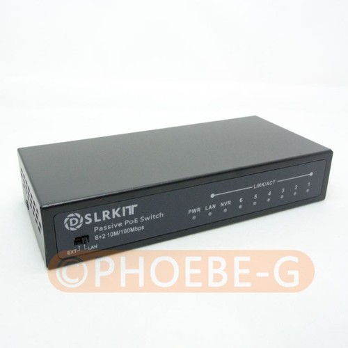 DSLRKIT 250M 8 Ports 6 PoE Switch Injector Power Over Ethernet NO Power Adapter - Picture 3 of 5