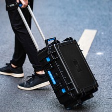 Hard Plastic Tool Carry Trolley Storage Box Case with Pull Handle/Sponge/Wheels