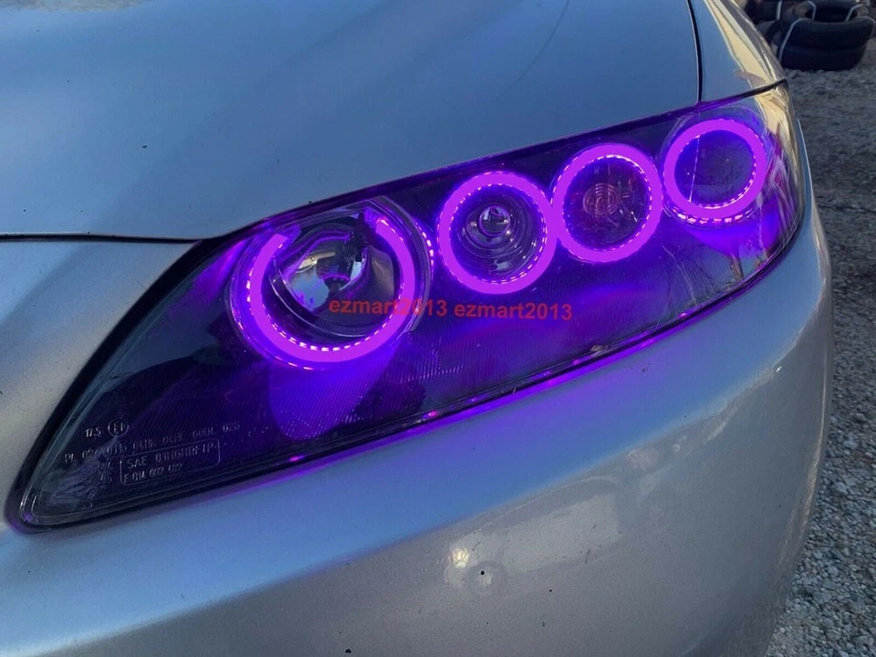 para MAZDA 6 velocidades6 Atenza MS6 02-08 algodón RGB halo anillo LED ojo de ángel BT APPDRL Foto 2 de 4