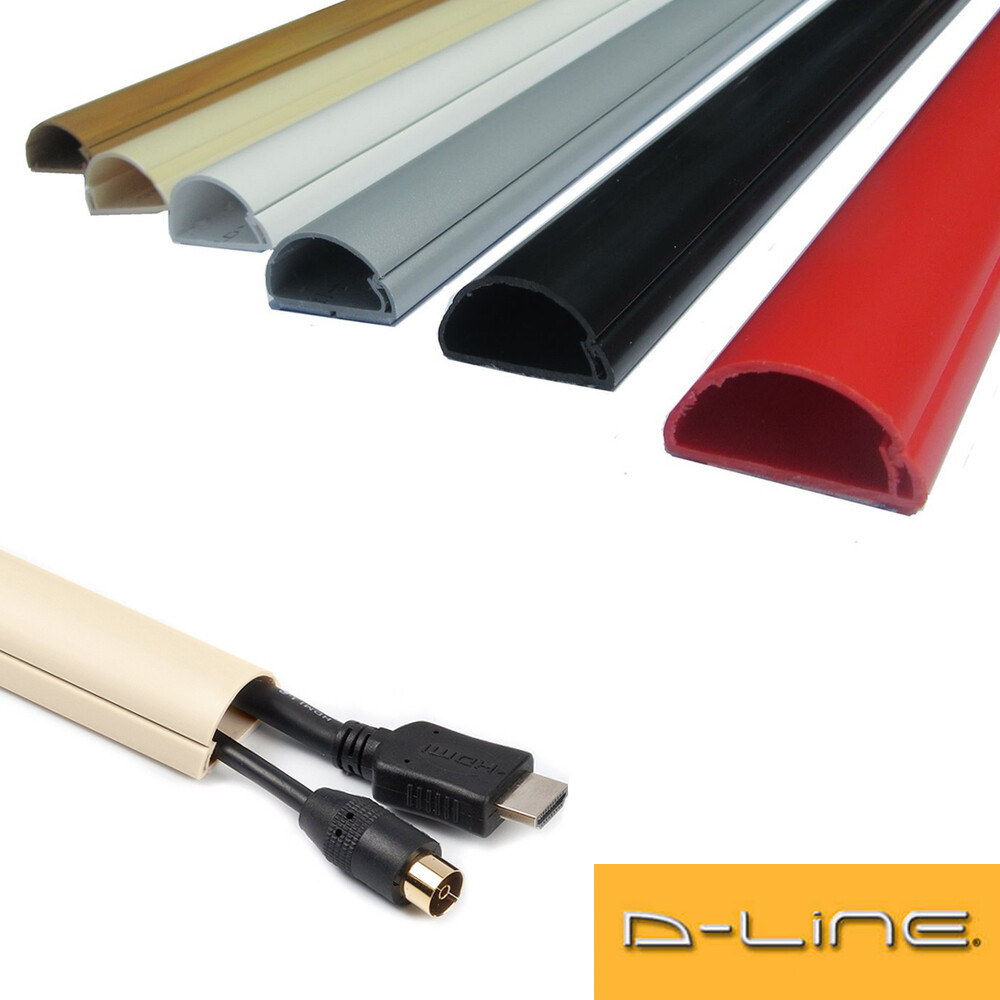 3.2m Cable Trunking Kit | Self-Adhesive PVC Cord Hider To Hide TV & Power Cables, 8 X L400mm, W24mm H14mm