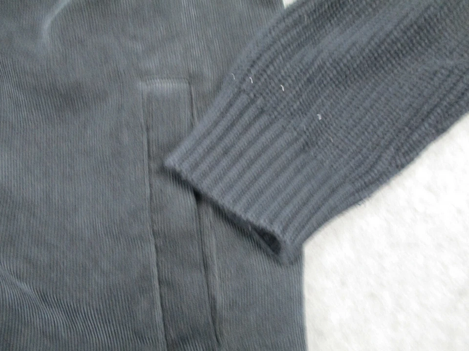 Perry Ellis Jacket Mens Large Black Full Zip Adult Casual Long Sleeve Corduroy - Image 2 of 4