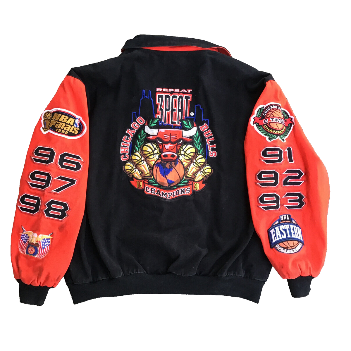 Vintage Chicago Bulls Jeff Hamilton XXL Jacket Repeat 3Peat Vintage Chicago Bulls Jeff Hamilton XXL Jacket Repeat 3Peat