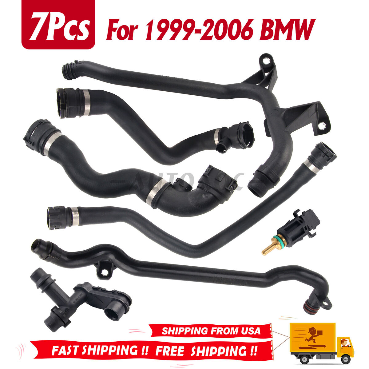 7 Pcs Set Expansion Tank Coolant Radiator Hose Kit for BMW 7 Pcs Set Expansion Tank Coolant Radiator Hose Kit for BMW