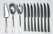Oneida Stainless Steel 11 Piece Completer - 3 Serving pieces and 8 steak knives