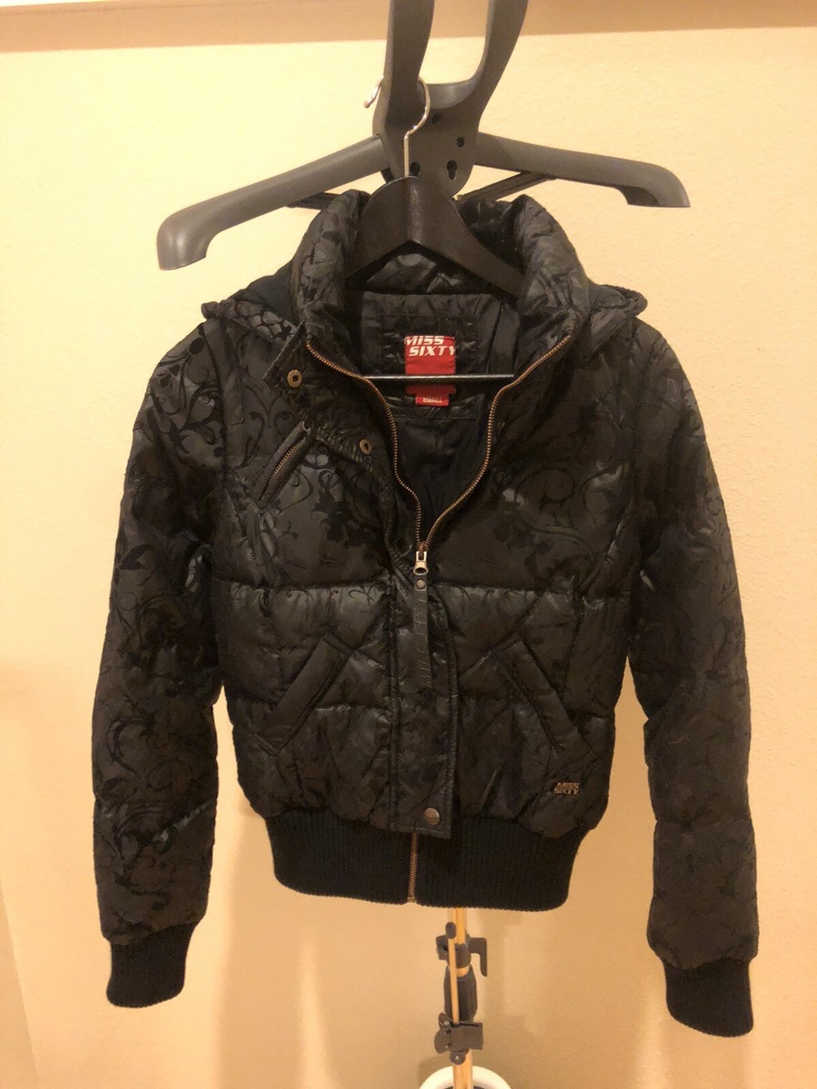 MISS SIXTY Women's Down Zip Up Hooded Jacket Size XS Extra MISS SIXTY Women's Down Zip Up Hooded Jacket Size XS Extra