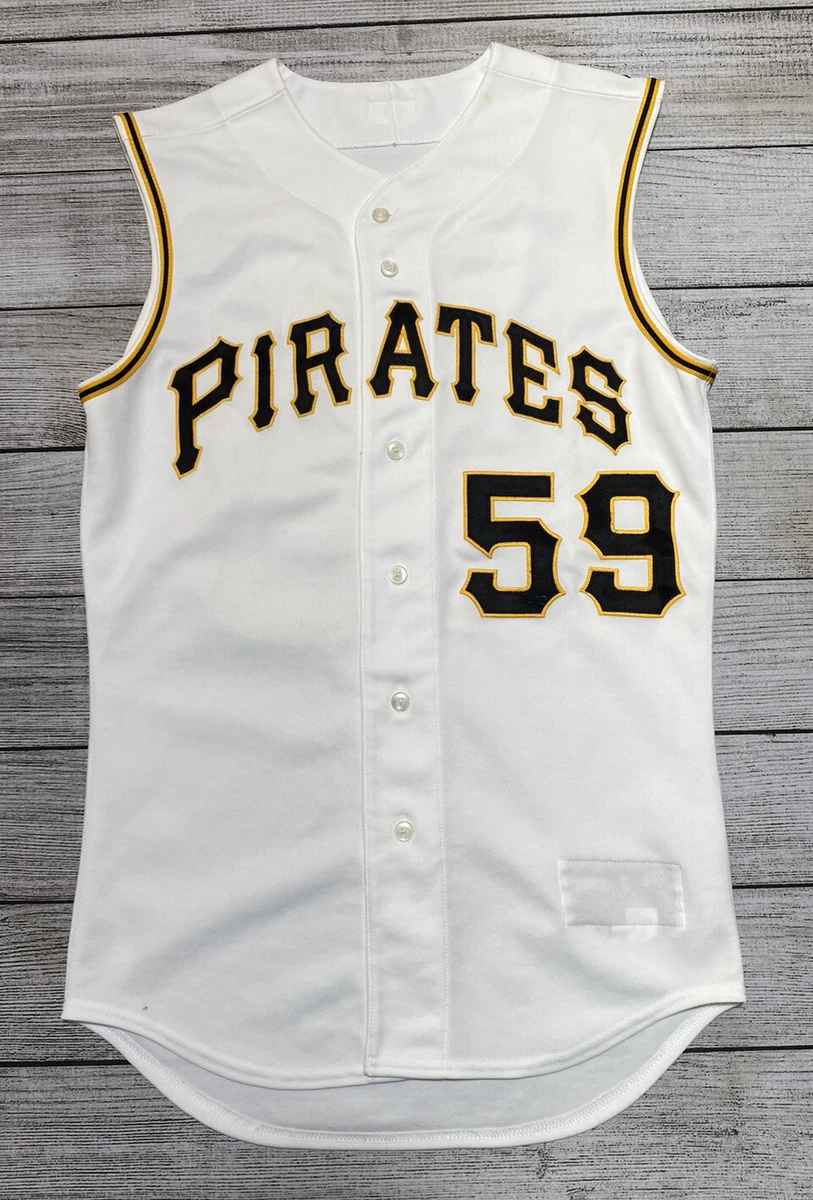 2008 PITTSBURGH PIRATES DON LONG WHITE BUTTON-DOWN #59 MLB JERSEY