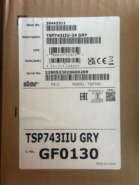 STAR MICRONICS, TSP743IIU-24GRY  THERMAL PRINTER USB W/ 10 ROLLS PAPER - Image 2 of 4