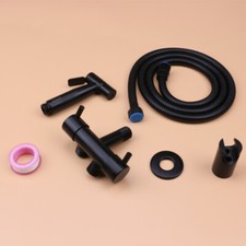 Black Color Portable Bidet Gun Sprayer Faucet Shut OFF Dual Handle Valve Set