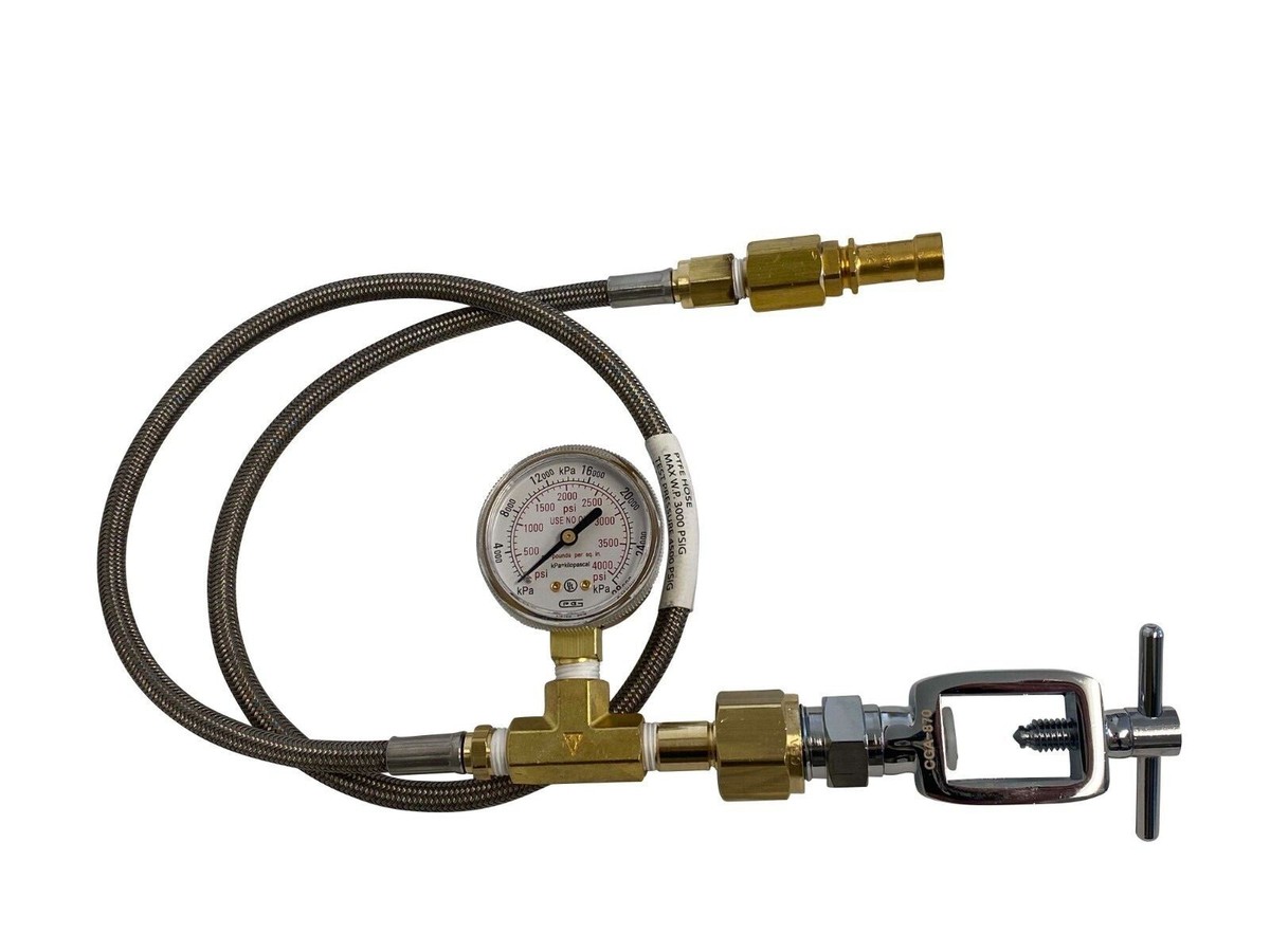 Oxygen Transfill Hose – HOMEFILL To CGA-540 Tank – 36″ Stainless Steel, 3000 PSI