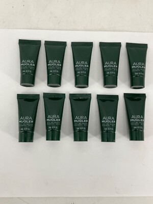 LOT OF 10 Aura Mugler Lait de Douche Shower Milk .2 fl oz Each Travel Size