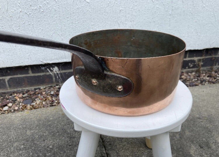 Boudet French Copper Pan High Quality Antique With Cast Iron Handle eBay