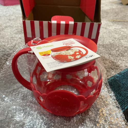 Ecolution Patented Micro-Pop Microwave Popcorn Popper with Temperature Safe Glas