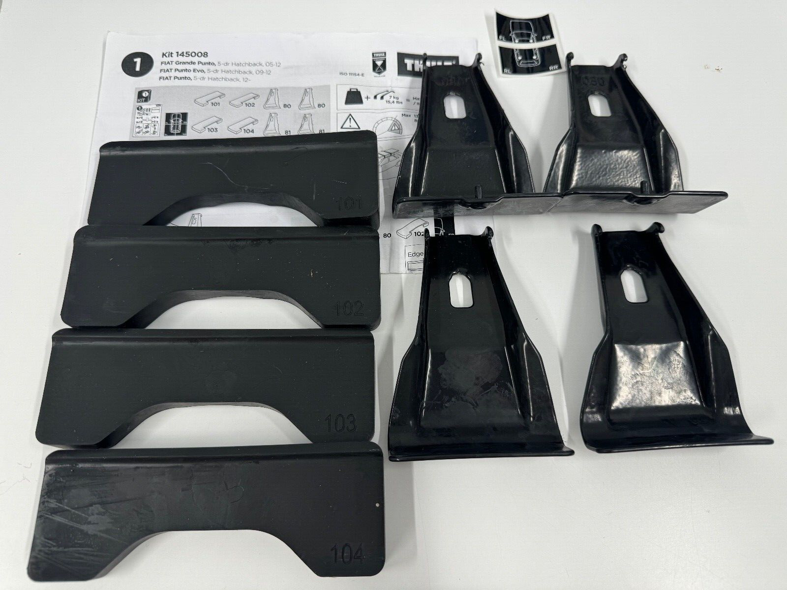 THULE FITTING KIT 5008 USED NO BOX Fits FIAT Punto 5-dr Hatchback 12– +others