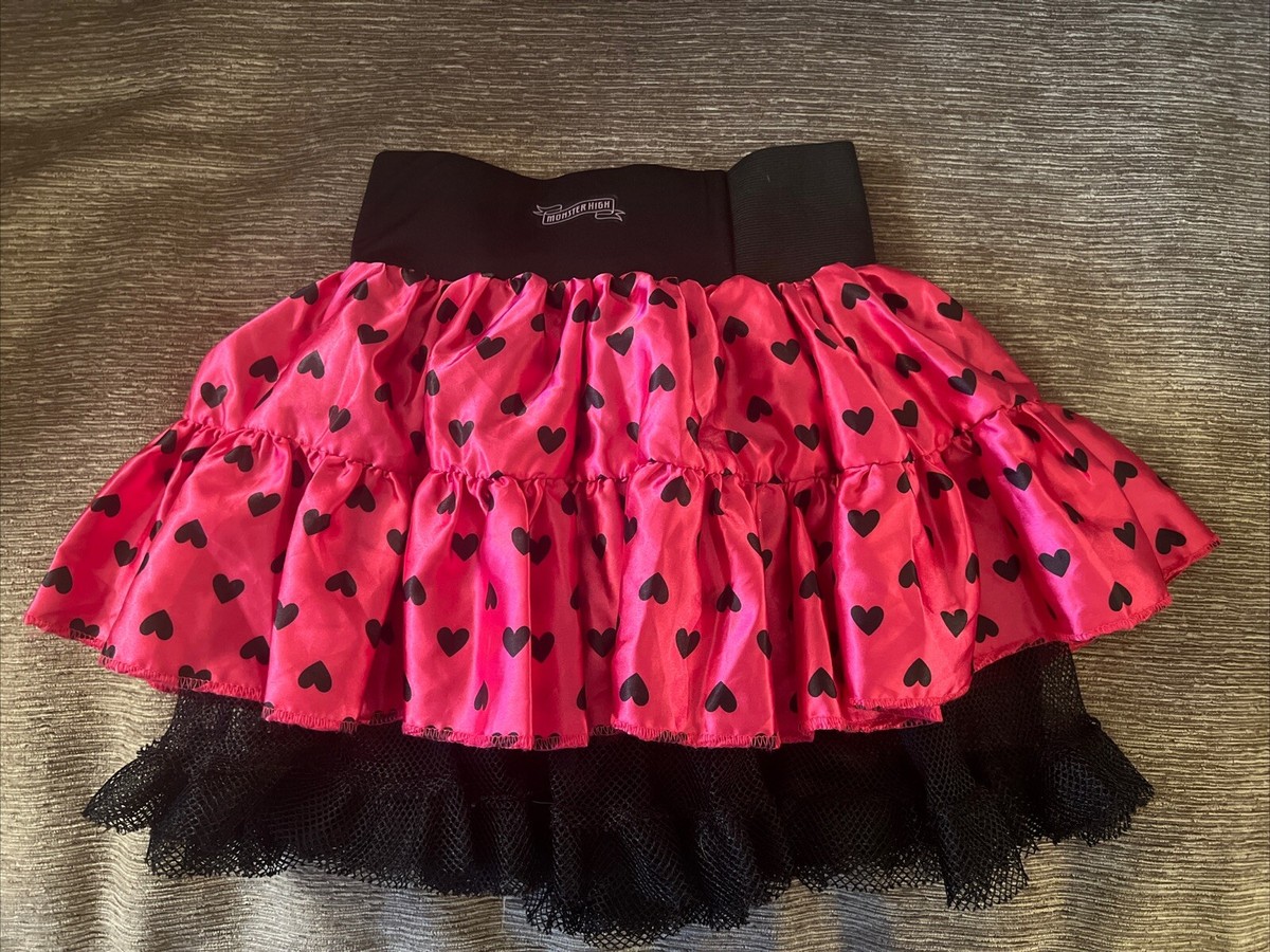 Monster High Girl's Skirt Tutu Tulle Pink Black Reversible