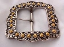 Rope Edge Western Belt Buckle Berry Silver Gold Tone Sizes Heavy Duty New