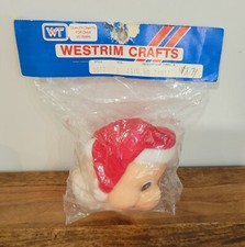 Vintage Santa Clause Head for Doll Making Still Sealed in Bag
