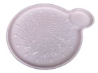 VTG 1950’s JEANNETTE FEATHER SHELL PINK MILK GLASS SNACK TRAY