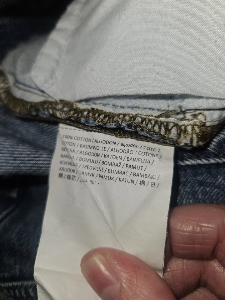 Mango Loose mid-rise wideleg jeans size 40/12 Mid Blue - Image 4 of 4