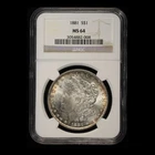 1881 $1 Morgan Silver Dollar NGC MS64 - Free Shipping USA