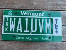 2010s Vermont Ham Radio Amateur License Plate WA1UVM VT University