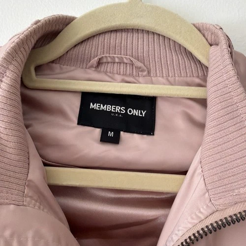Members Only Iconic Racer Jacket Blush Pink Men's Medium bomber streetwear image 4