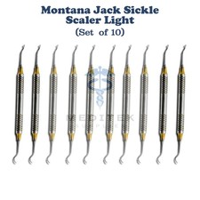 10X Periodontal Montana Jack Sickle Scaler Light Double Ended Dental Instruments