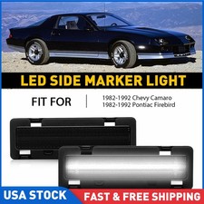 Smoked LED Front Side Marker Light White For 82-92 Chevy Camaro Pontiac Firebird