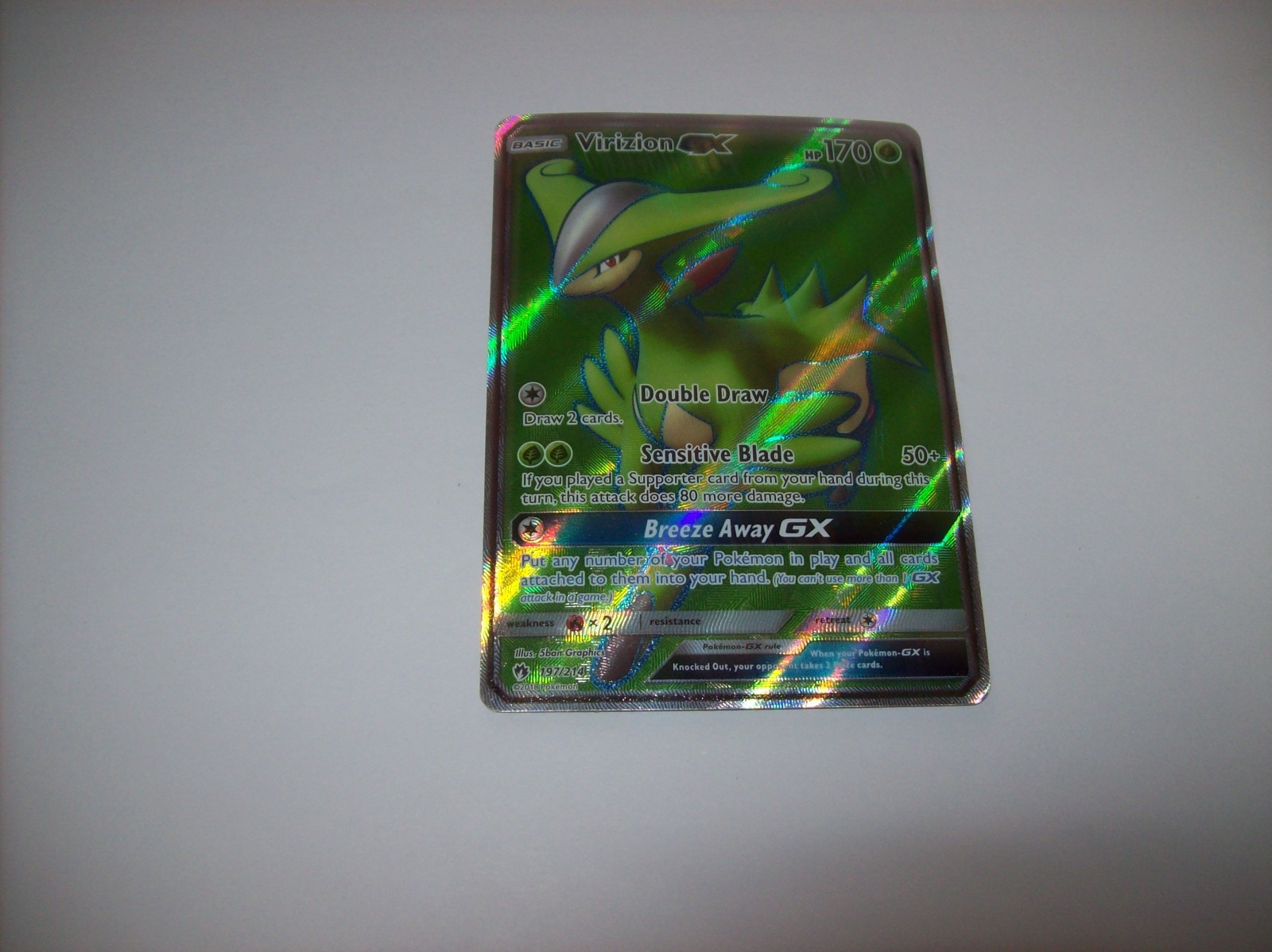 Virizion GX 197/214 Pokemon TCG Lost Thunder Full Art Ultra Rare HP Free Ship