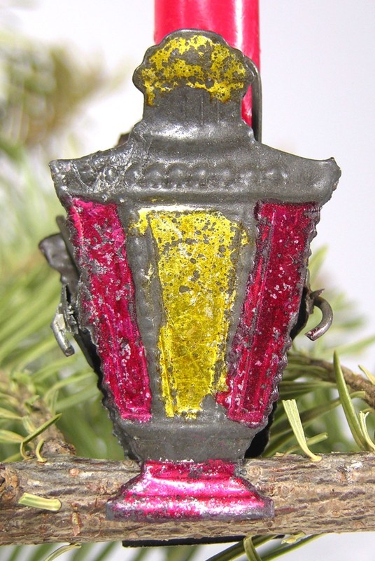 ORIGINAL 1890s FIGURAL TIN CHRISTMAS TREE CANDLE CLIP ORNAMENT LARGE FUNERAL URN