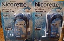2 Nicorette Lozenge Coated Ice Mint 2mg 20 Each Pack Stop Smoking Aid NEW