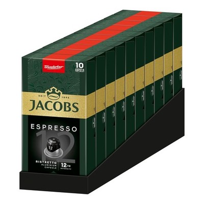 Jacobs Kaffeekapseln Espresso Ristretto, Intensität 12/12, 10 x 10, 100 Kapseln