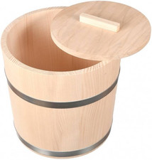 – Secchio in Legno Con 2 Coperchi per La Fermentazione Di Crauti E Cetrioli Bott