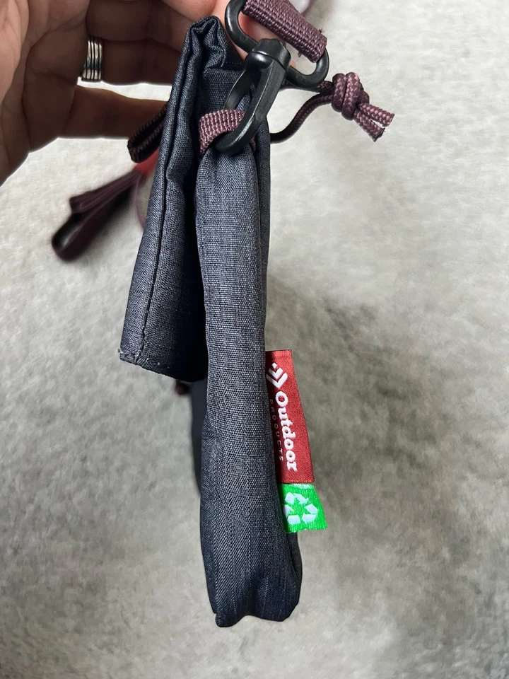 Bolsa tiracolo Outdoor Products cinza com alça marrom lona garrafas recicladas - Imagem 4 de 4