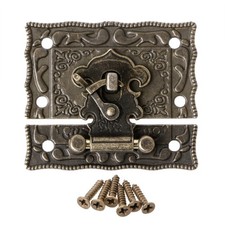55mmx47mm Vintage Style for Latch Wooden Box Hasp Pad Chest Lock Bronze Tone Ant