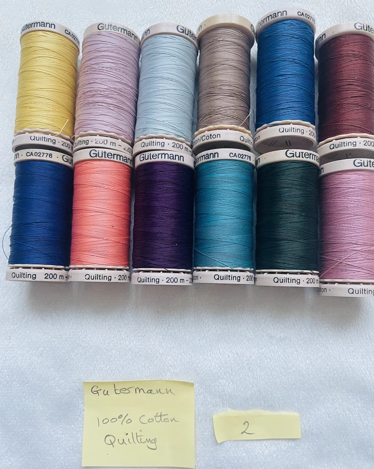Gutermann 100% Cotton Quilting Hand Sewing Thread 200m 12 reels in each lot - Image 4 of 4