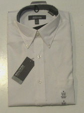 NWT Mens KENNETH COLE REACTION White Pinpoint Non-Iron Regular Fit Dress Shirt M