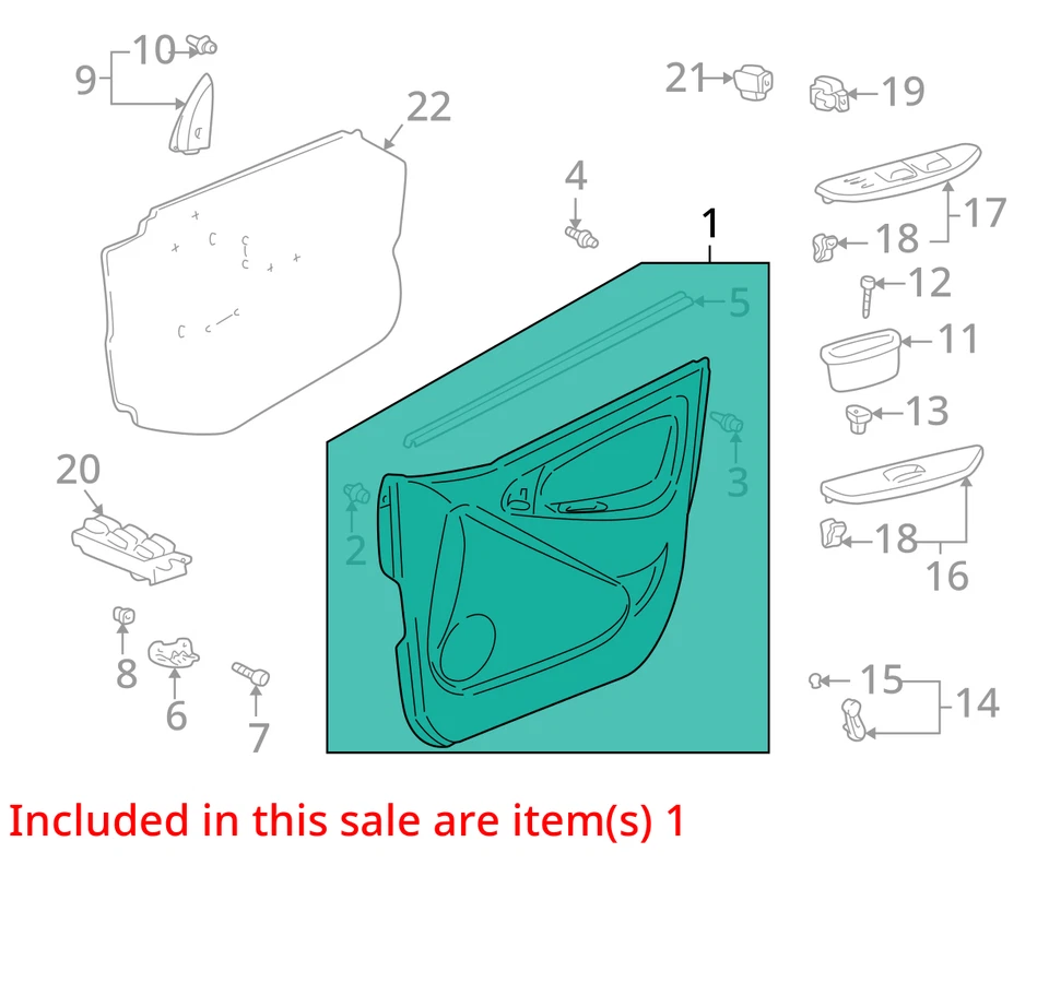 PANEL TOYOTA ASM FR MOLDURA PUERTA LH 6762052611B2 NUEVO OEM Foto 2 de 3