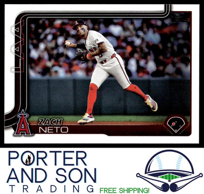 Zach Neto 2025 Topps Series 1 #282 Los Angeles Angels Baseball 