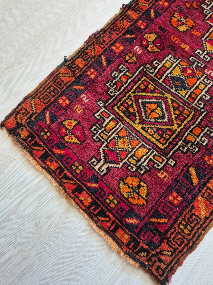 Antique Small Carpet, Hand Woven Rug, Wool, Handmade, Anatolian Rug, Collectible - Image 2 of 4