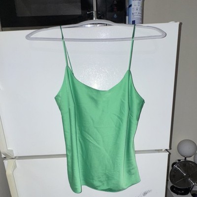 Express Green Spaghetti Strap Camisole Tank Top Scoop Neck Size S