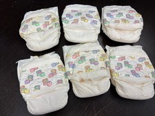 6 Lot Vintage Huggies Leak Lock Newborn Diapers White Bears