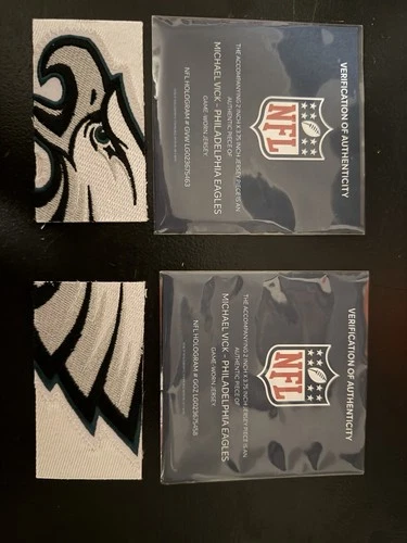 Michael Vick Game Used Worn Jersey Patch FULL EAGLE!!!   NFL GOAT