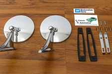 Round Bowtie Mirror 12pc GM Resto Camaro Chevelle Nova Premium Exterior Mirrors