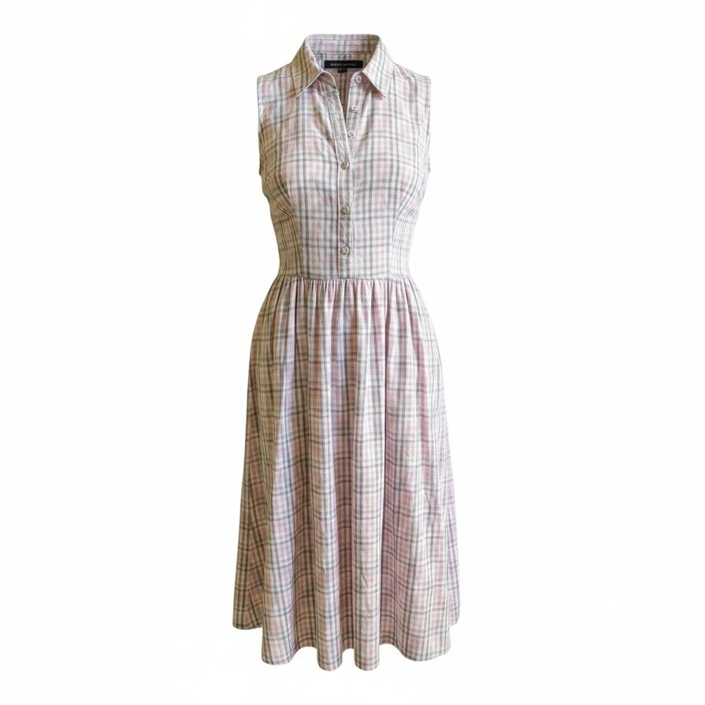 French Connection Yaki Check Sleeveless Shirt Dress Soft Pink Size 8 NWT
Opens in a new window or ta
