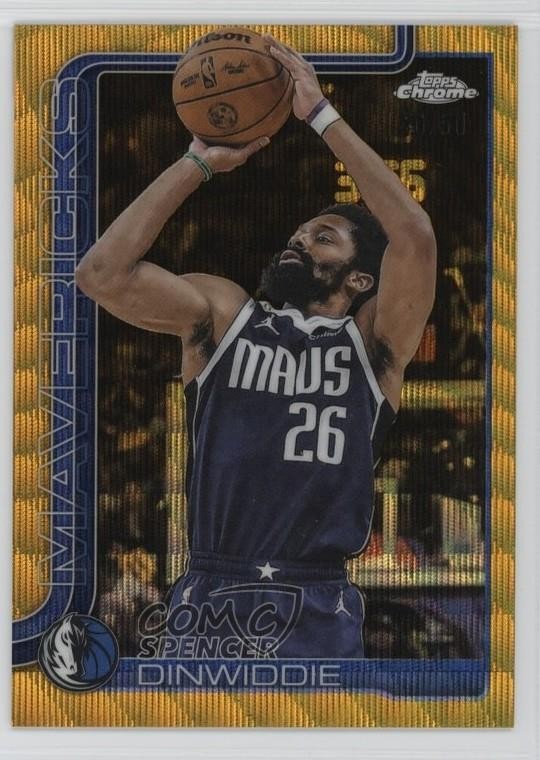 2025-26 Topps Chrome Gold Wave Refractor /50 Spencer Dinwiddie #13 1a1r