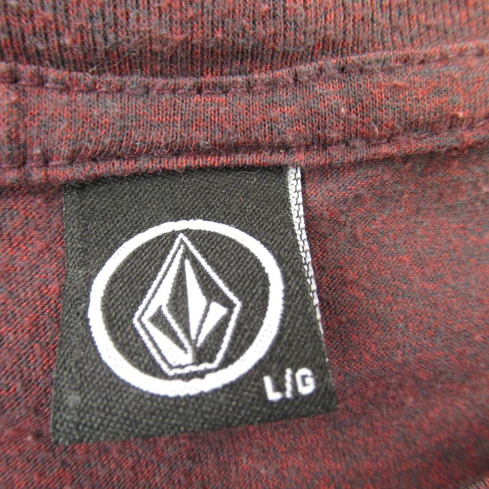 Volcom Shirt Boys Large Short Sleeve Casual Crew Neck Lightweight Maroon - Image 3 of 4