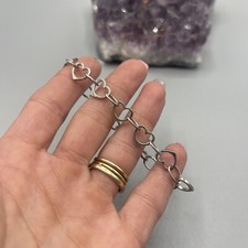 Stunning Sterling Silver 925 Heart Bracelet Beautiful  y9