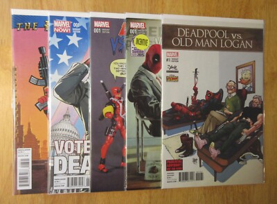 3 DEADPOOL Var. #1's! OM Logan Thanos Toy +Hastings/Barberi +Heroic Age (5 Bks!)