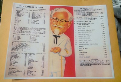 Greensburg Pa. KFC Lincoln Inn Rt.30 Colonel Sanders Kentucky Fried ...