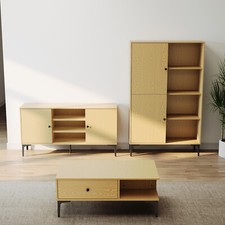 Wohnwand Anbauwand Wohnkombi Wohnzimmer Schrankwand 3-teilig TV Lowboard Tisch